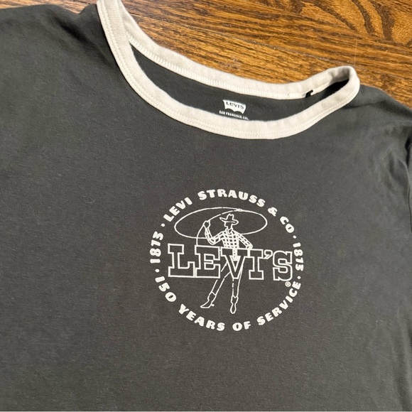 Levi's Black Contrast Ringer Tee - Picture 4 of 4